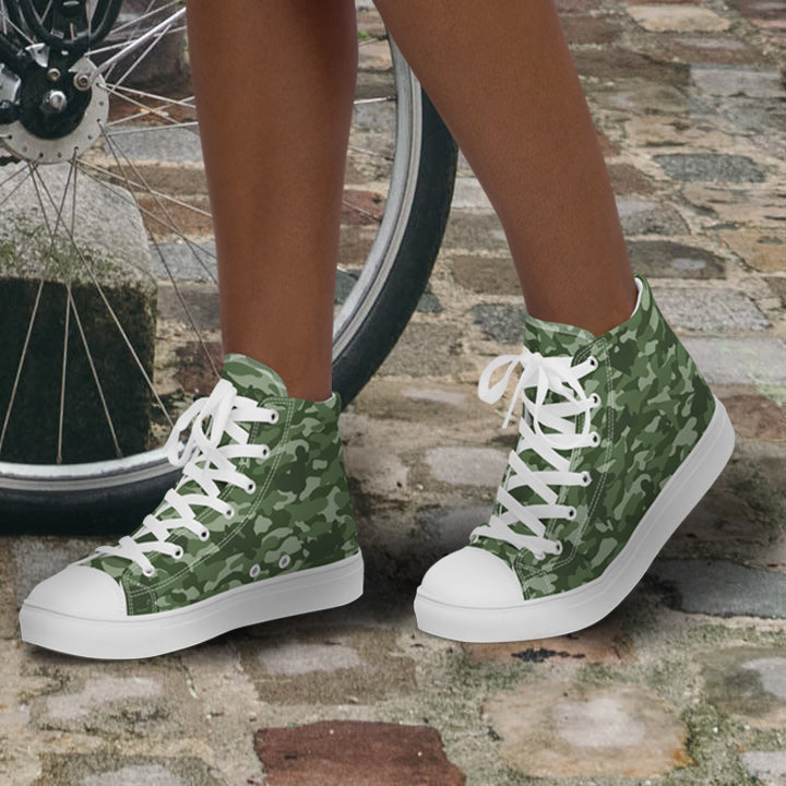 Puppy Camo Women's High Top Sneakers - Green