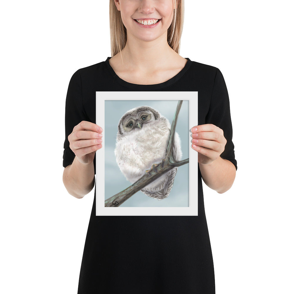 Chilly Owl Framed Poster-8x10