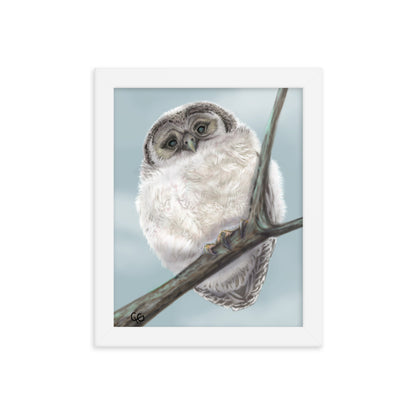 Chilly Owl Framed Poster-8x10