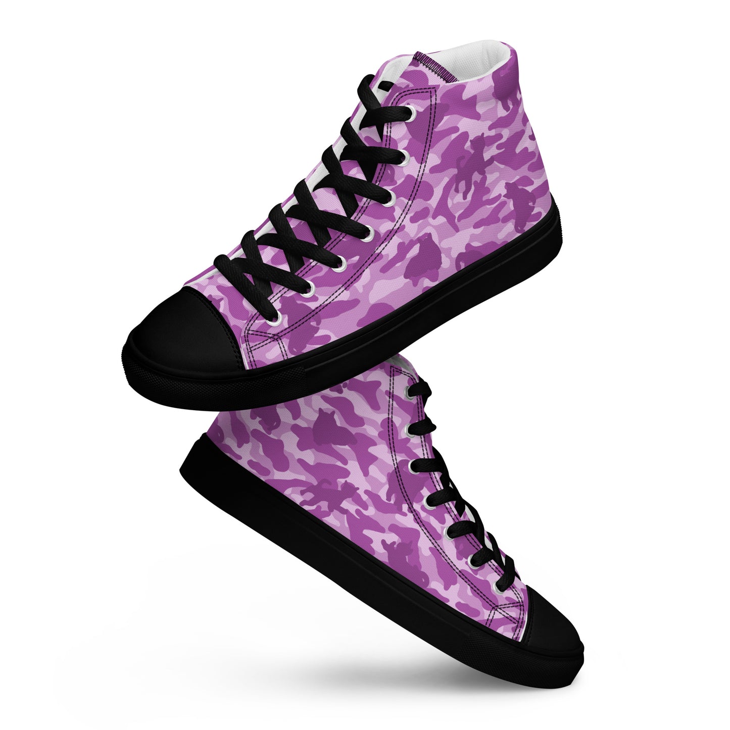 Kitty Camo Men's High Tops  - Pink