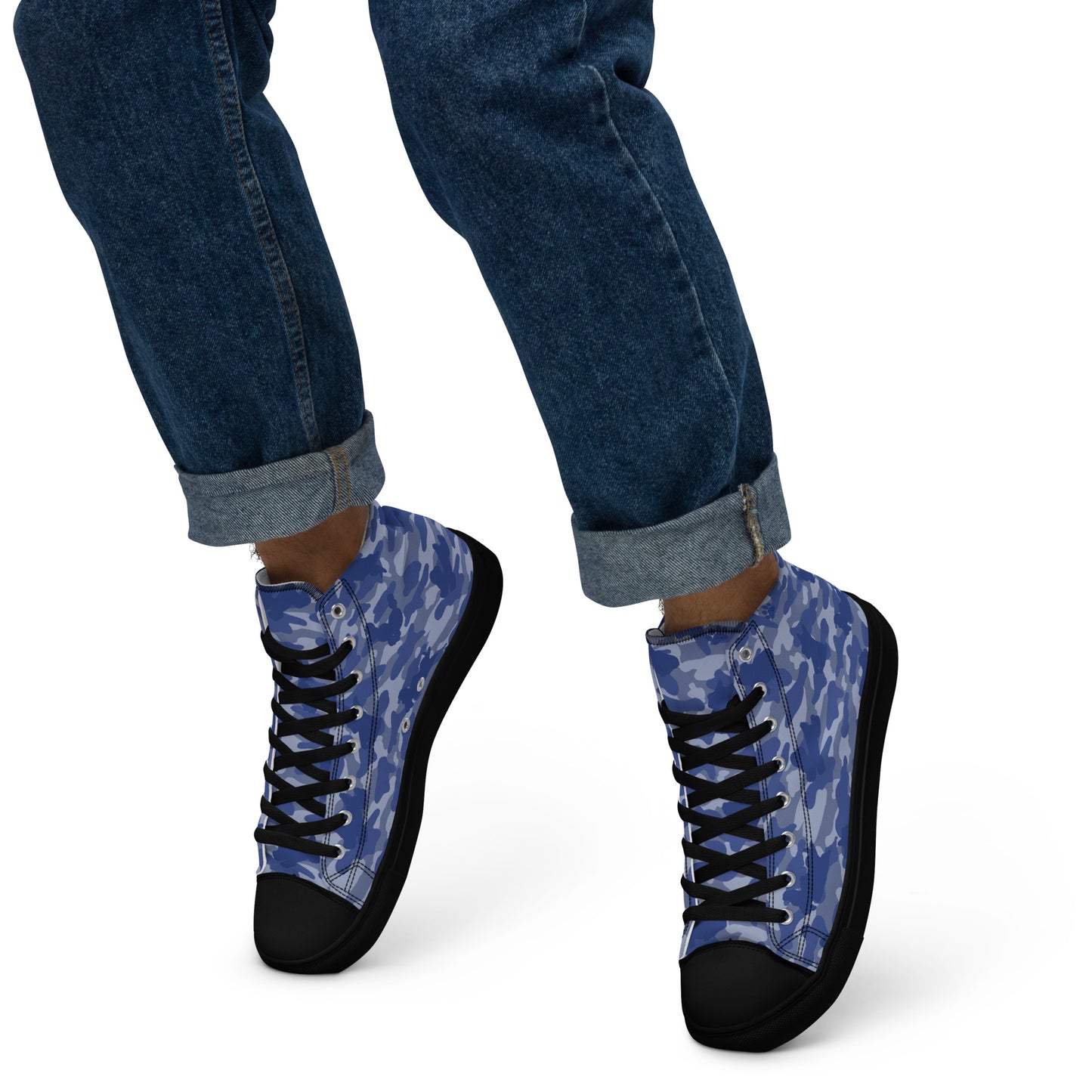 Puppy Camo Men's High Tops - Blue