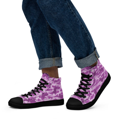 Puppy Camo Men's High Tops - Pink