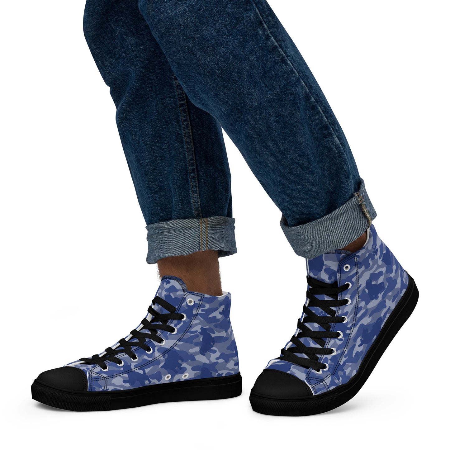 Kitty Camo Men's High Tops  - Blue