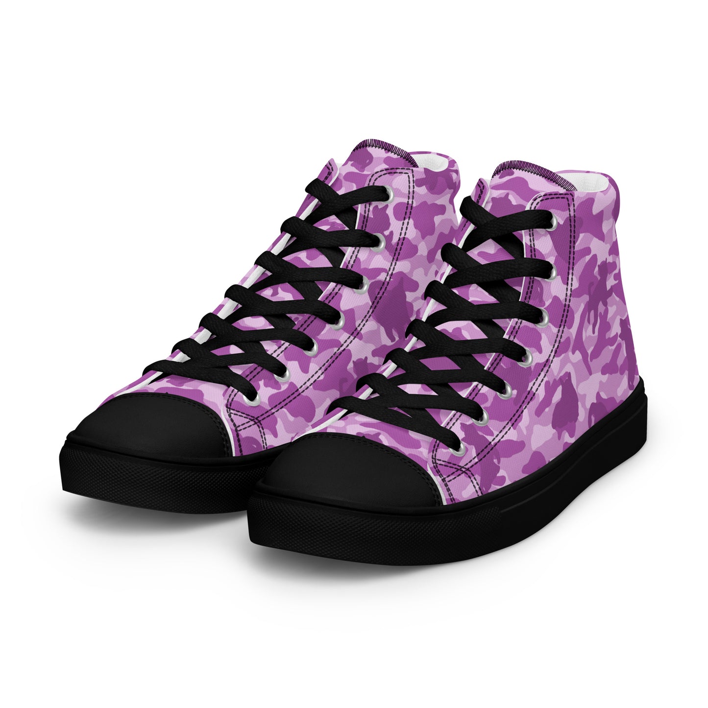 Kitty Camo Men's High Tops  - Pink