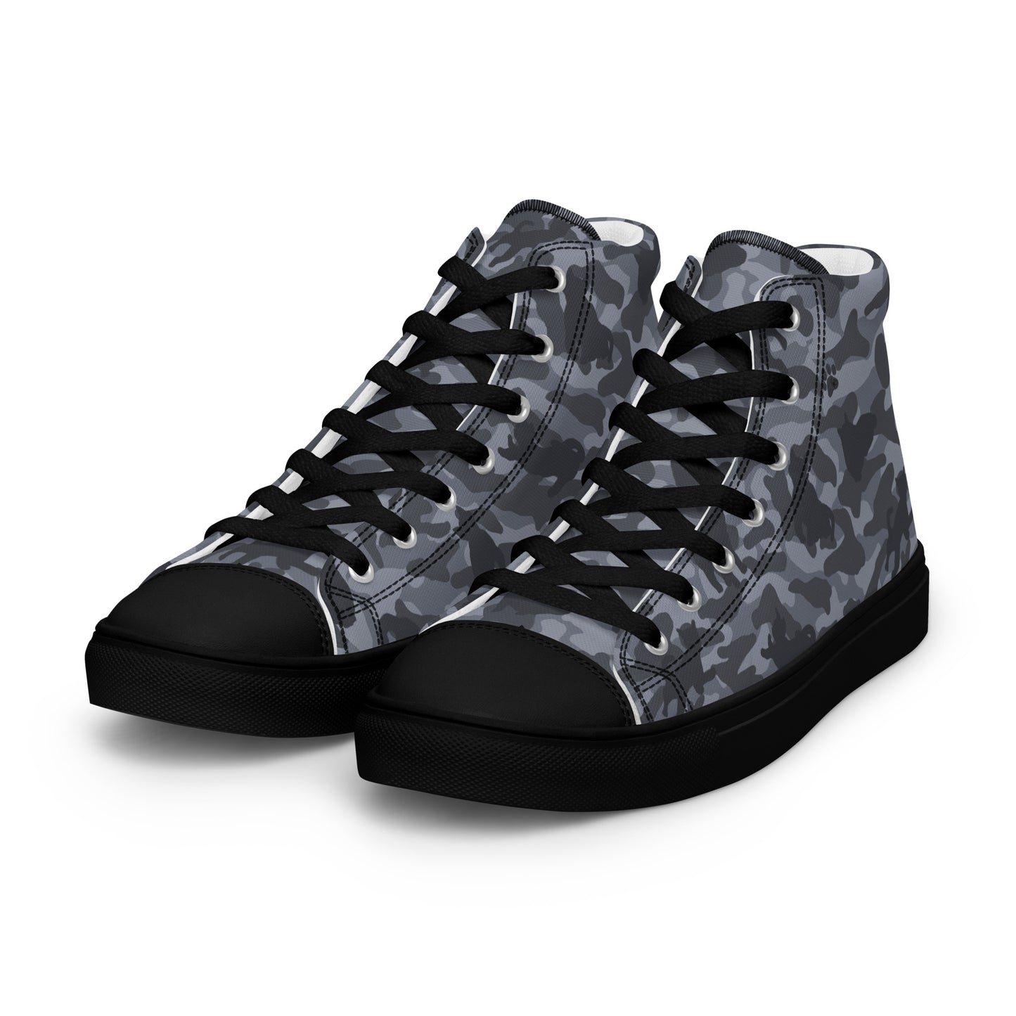 Kitty Camo Men's High Tops  - Grey