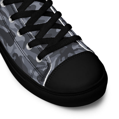 Kitty Camo Men's High Tops  - Grey