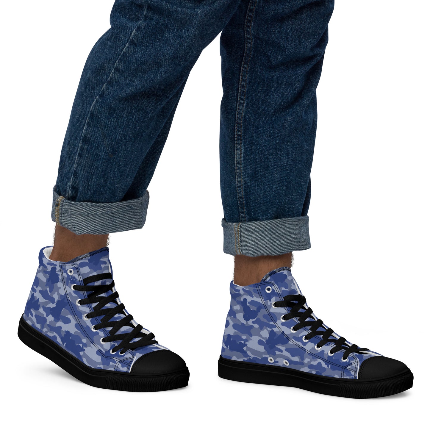 Puppy Camo Men's High Tops - Blue