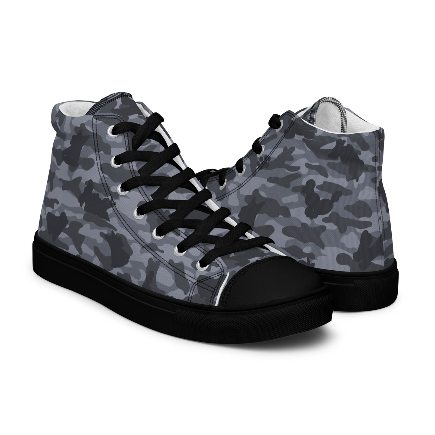 Puppy Camo Men's High Tops - Grey