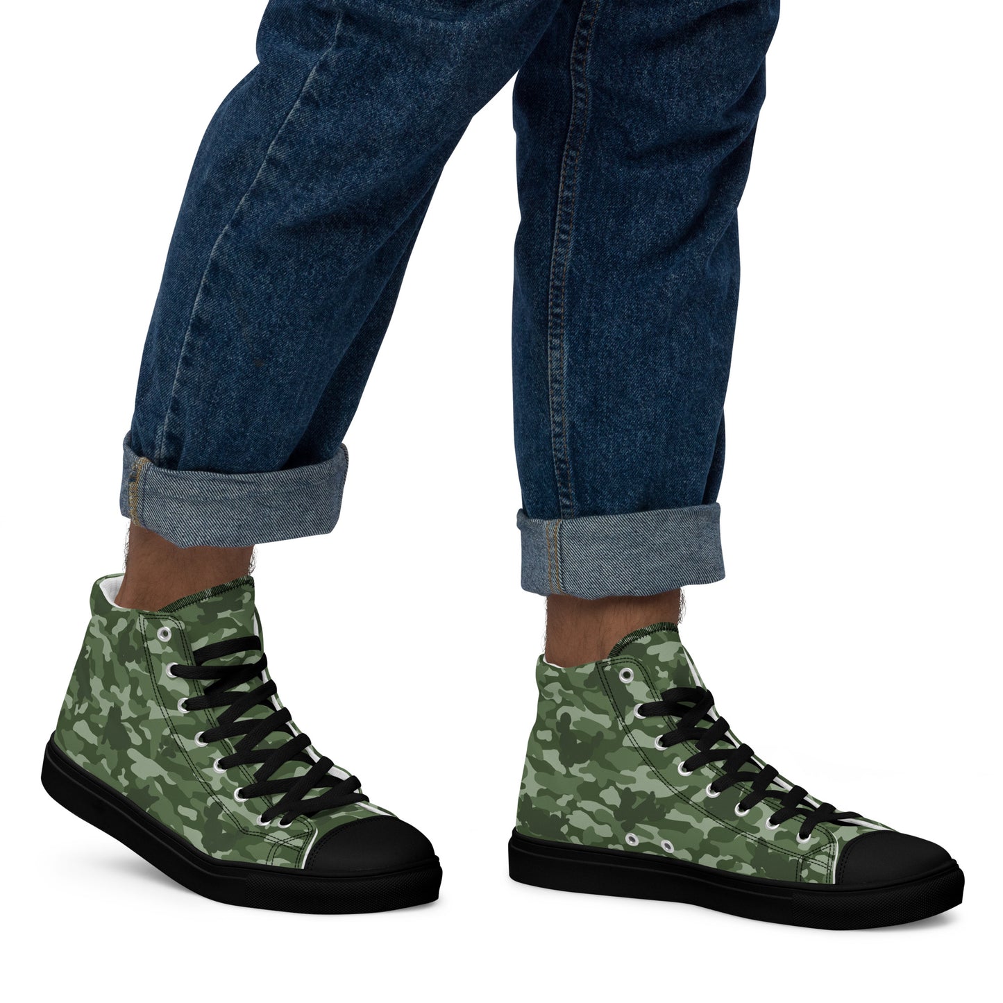 Puppy Camo Men's High Tops  - Green