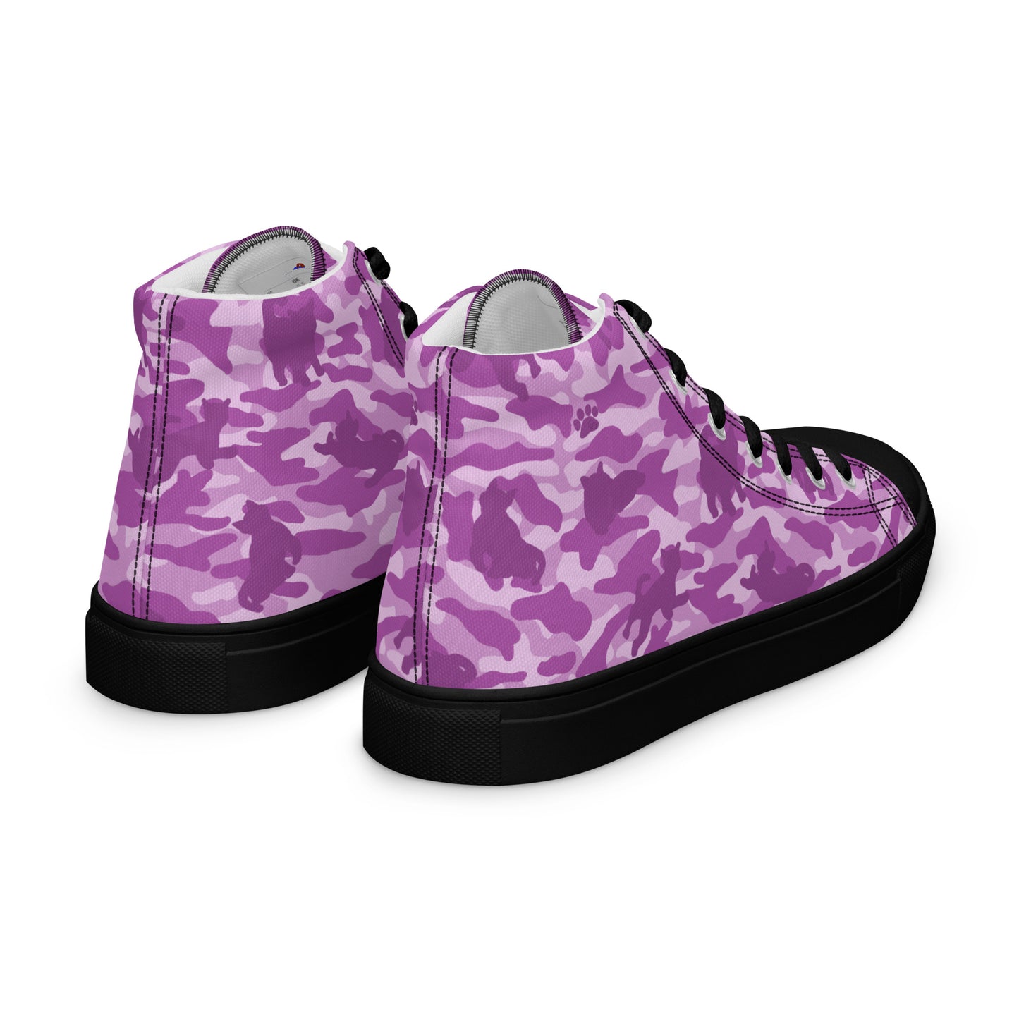 Kitty Camo Men's High Tops  - Pink