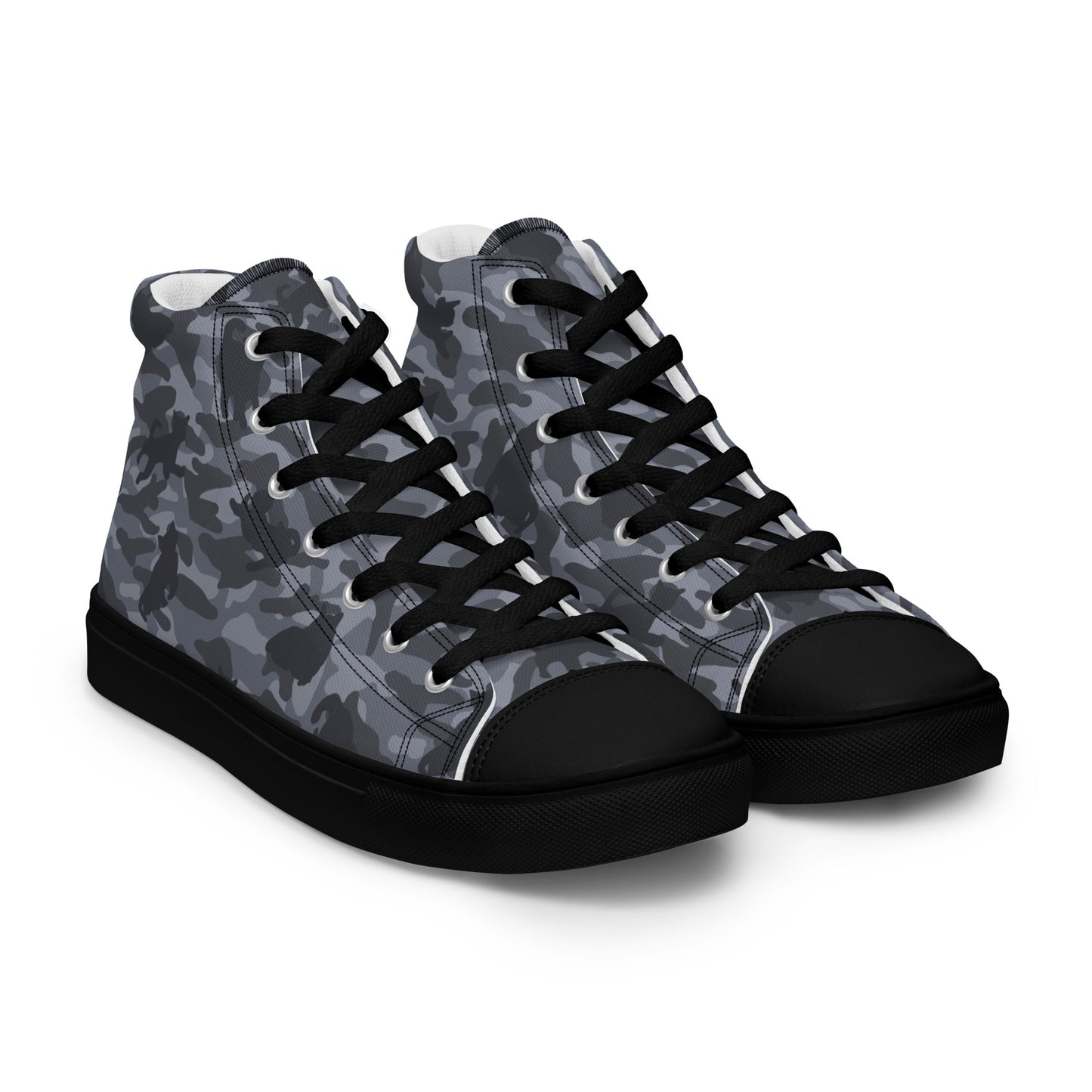 Kitty Camo Men's High Tops  - Grey