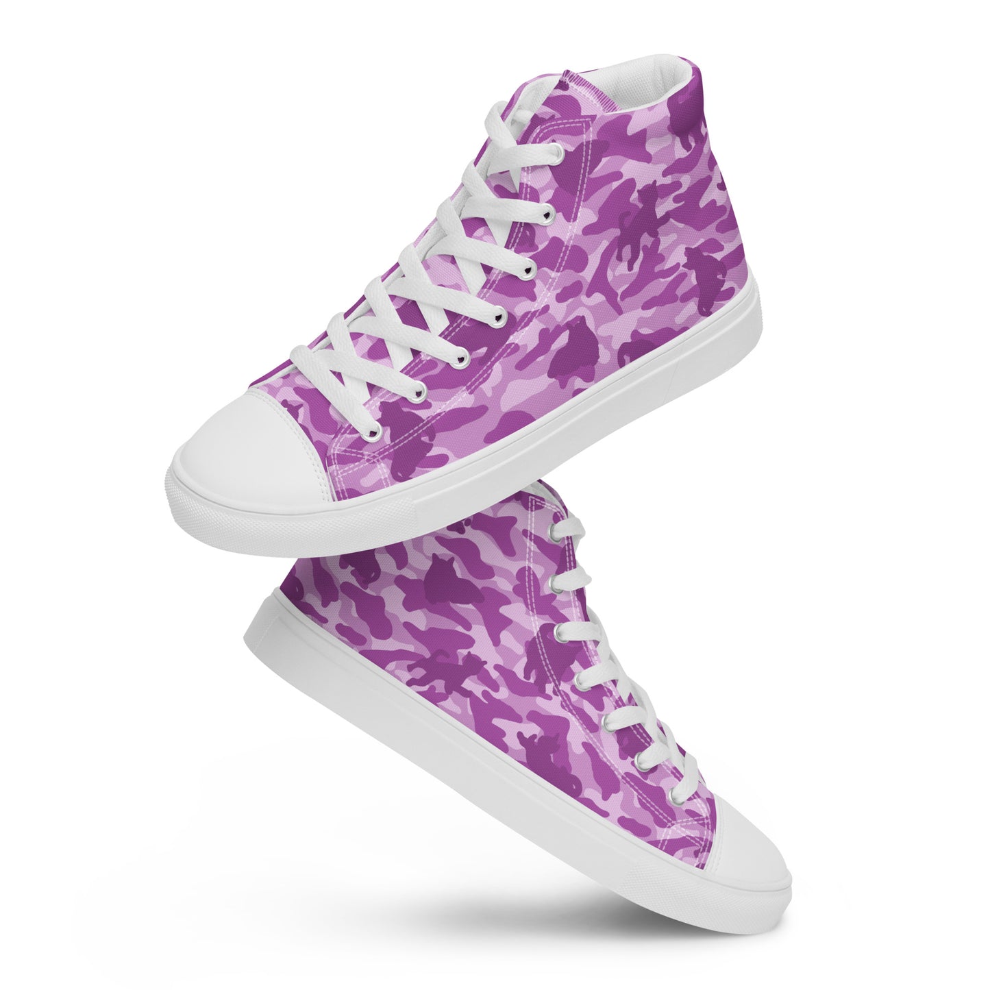 Kitty Camo Men's High Tops  - Pink