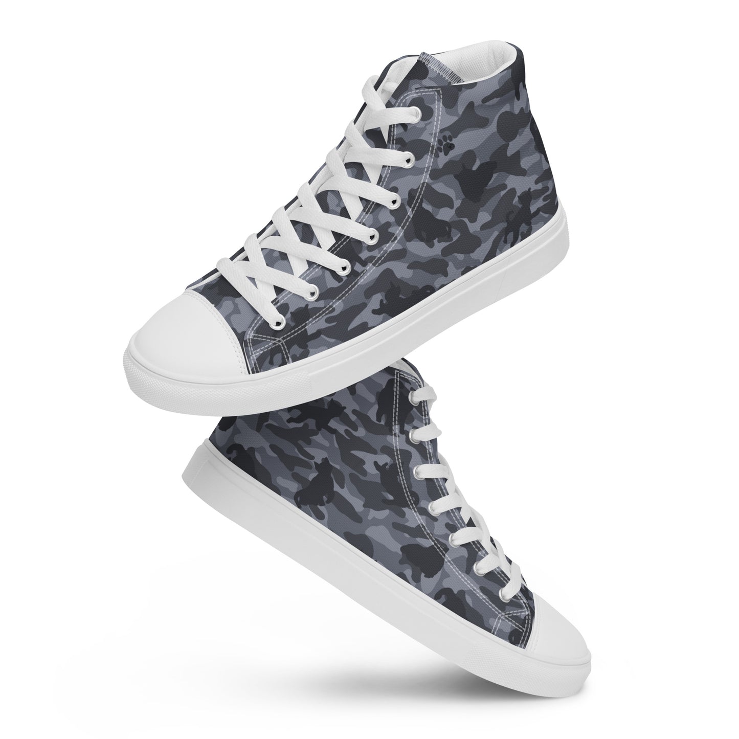 Kitty Camo Men's High Tops  - Grey