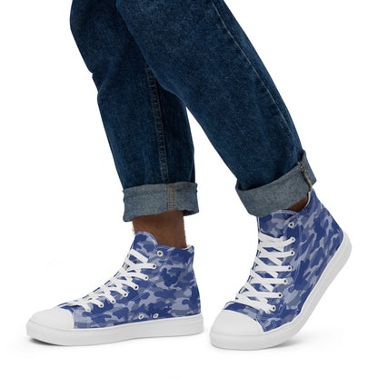 Puppy Camo Men's High Tops - Blue