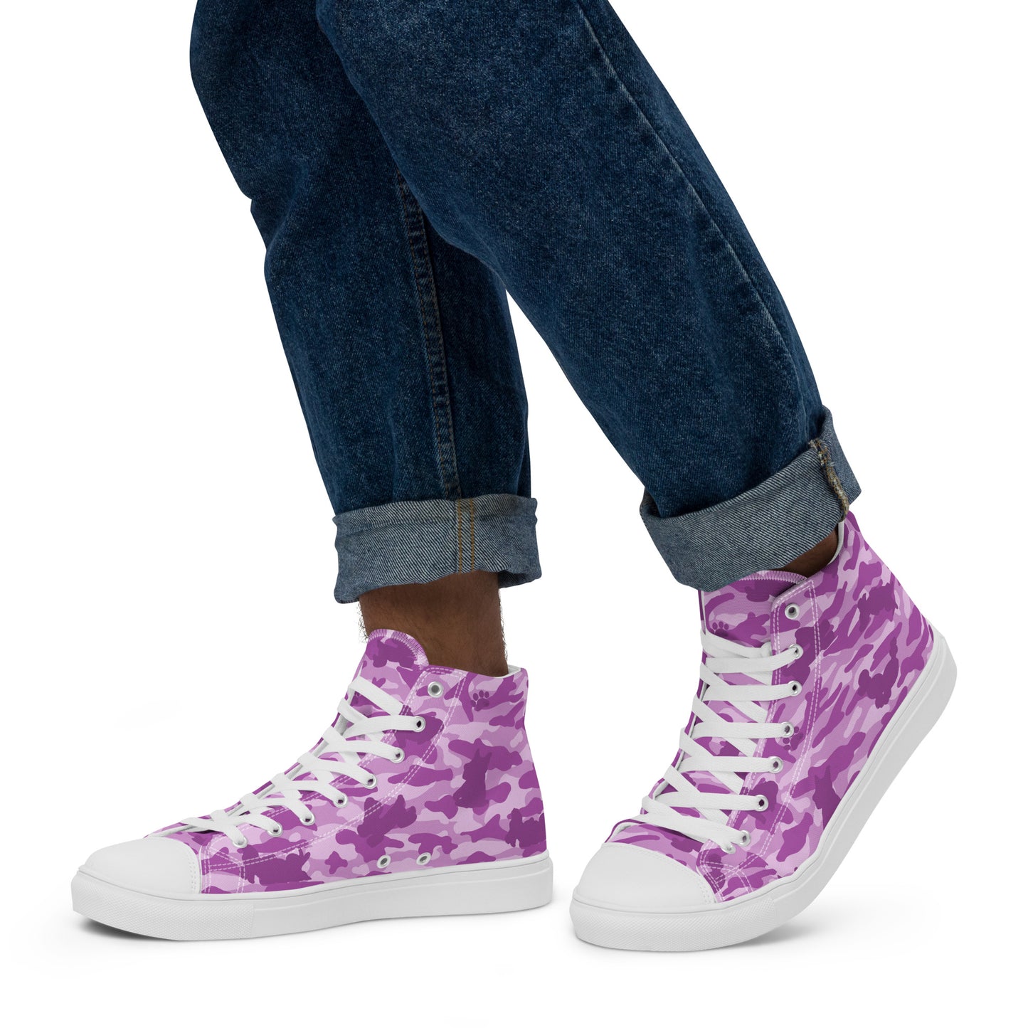 Puppy Camo Men's High Tops - Pink