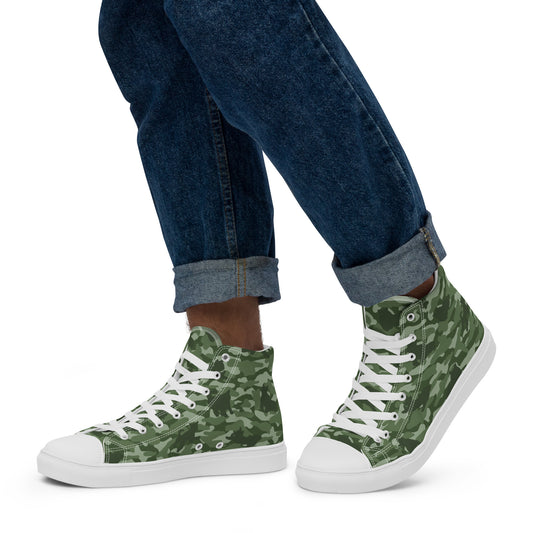 Kitty Camo Men's High Tops  - Green