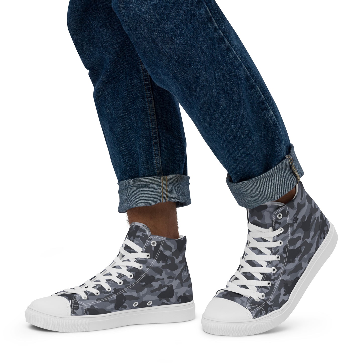 Kitty Camo Men's High Tops  - Grey