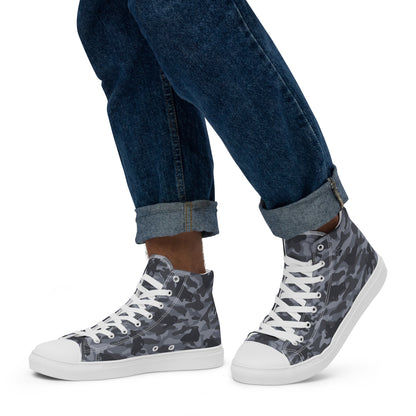 Kitty Camo Men's High Tops  - Grey