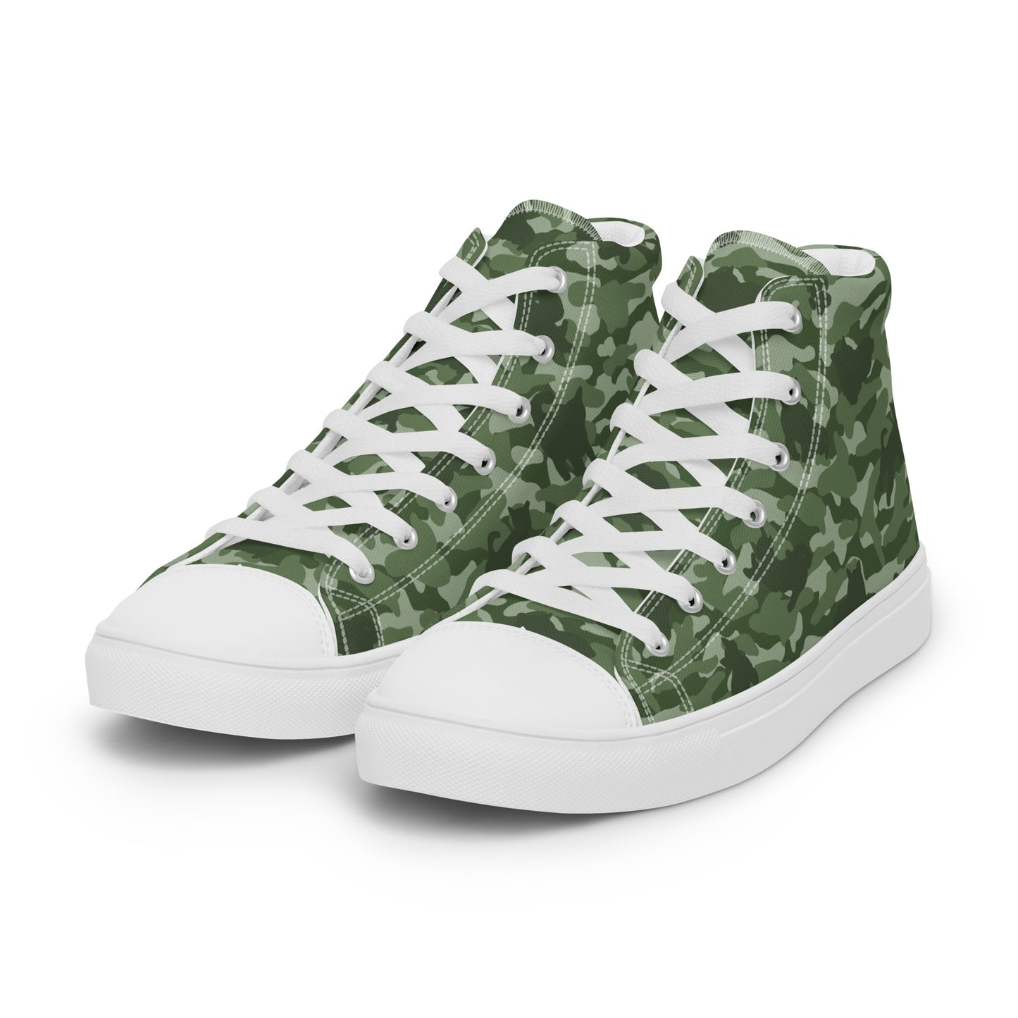 Kitty Camo Men's High Tops  - Green