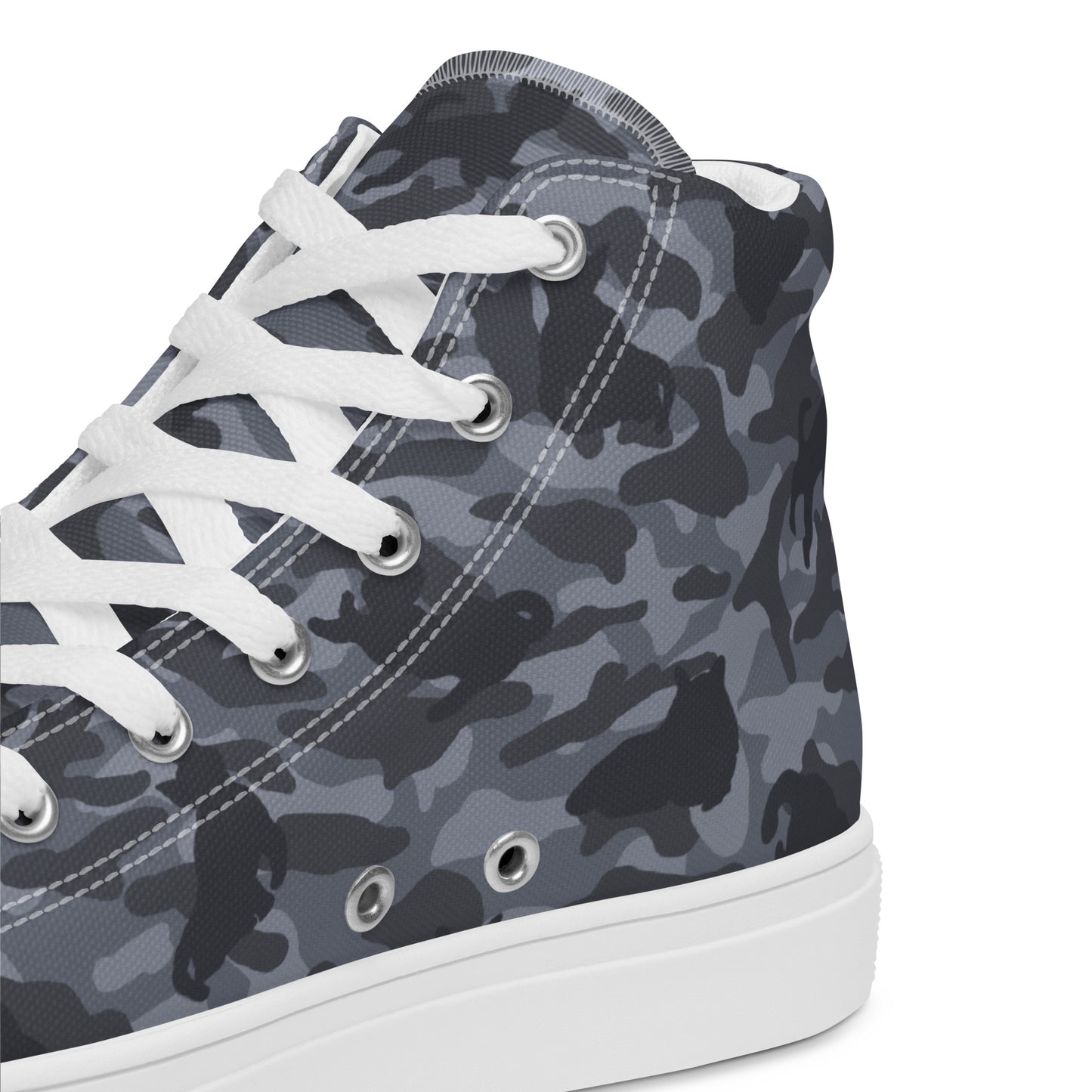 Kitty Camo Men's High Tops  - Grey