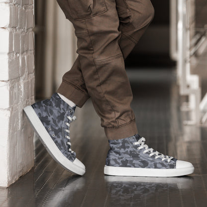 Puppy Camo Men's High Tops - Grey