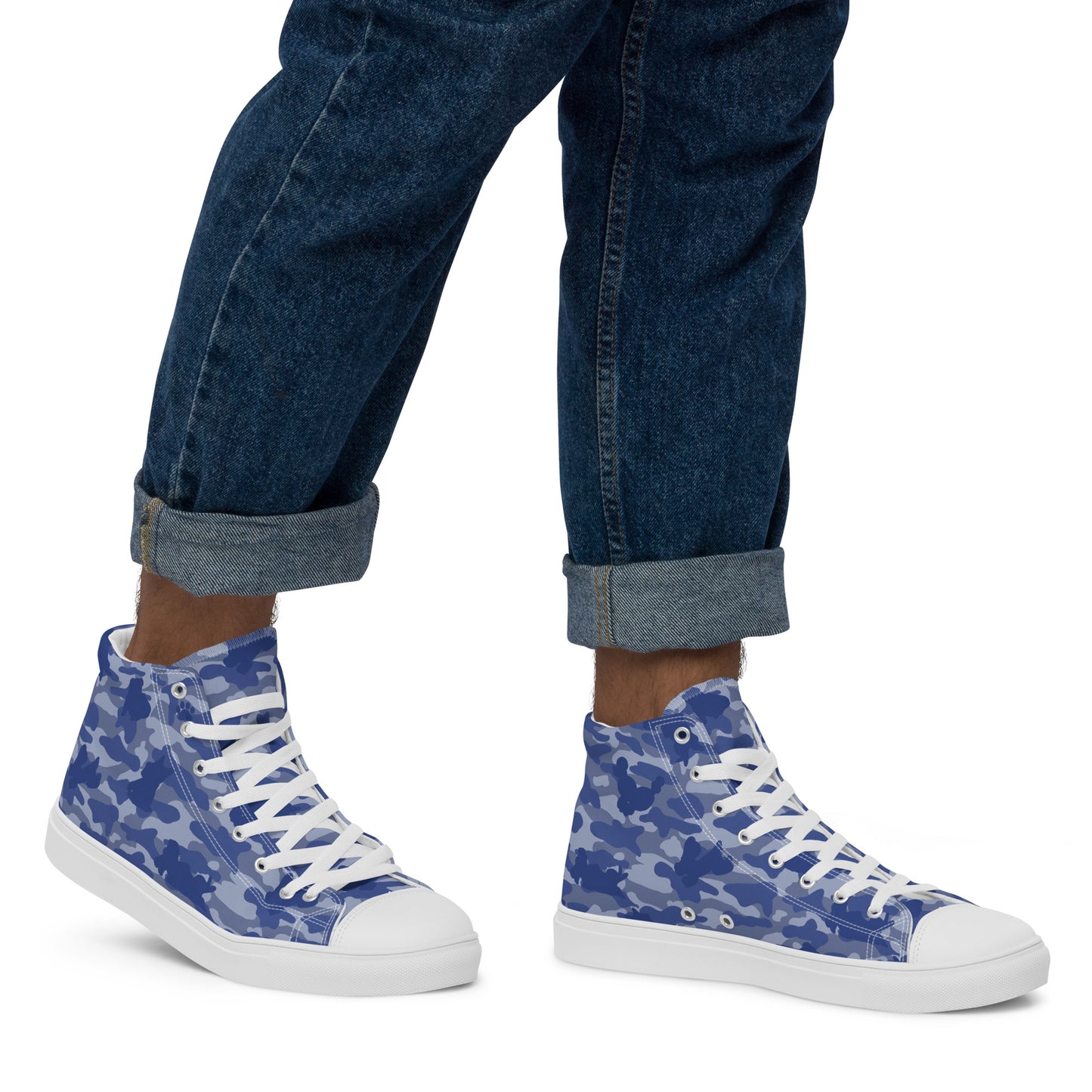 Puppy Camo Men's High Tops - Blue