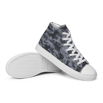 Puppy Camo Men's High Tops - Grey