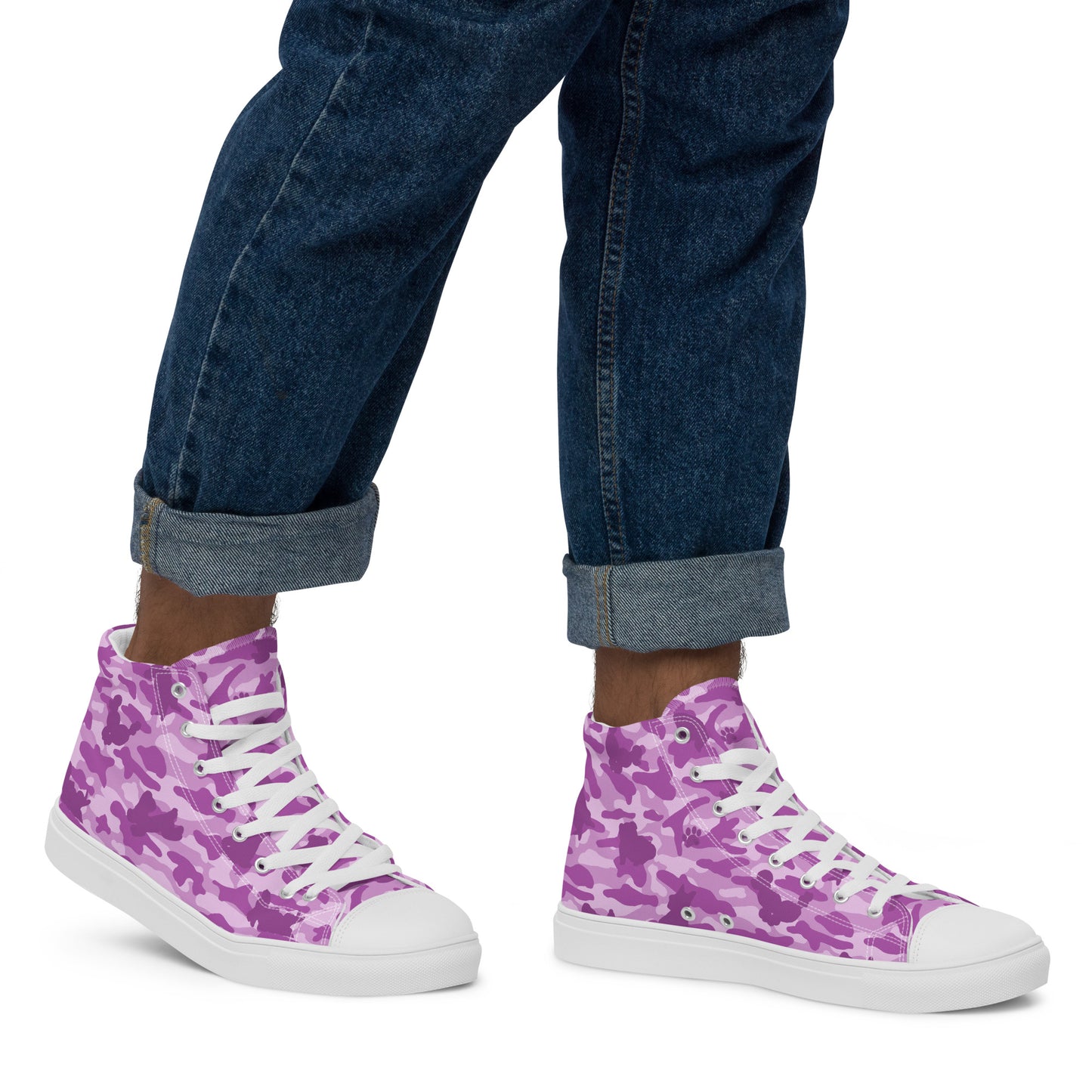 Puppy Camo Men's High Tops - Pink