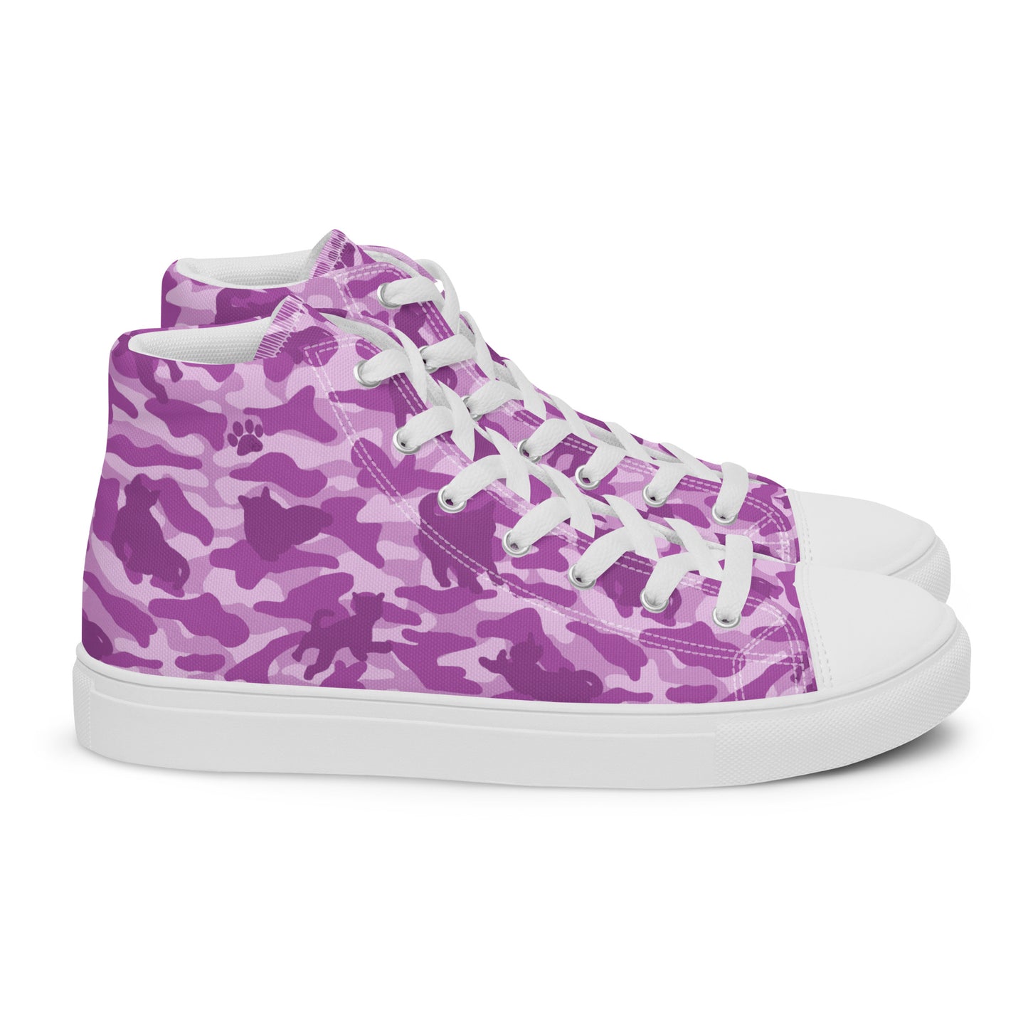 Kitty Camo Men's High Tops  - Pink