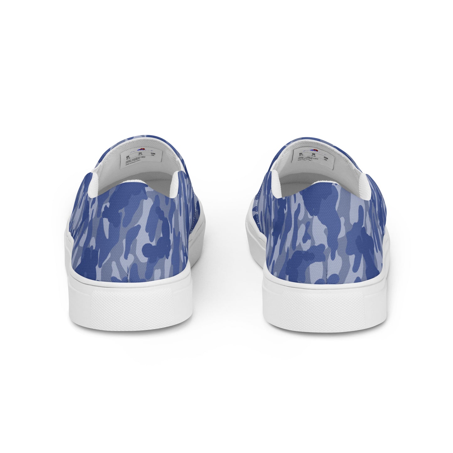 Puppy Camo Men's Canvas Slip On Shoes - Blue