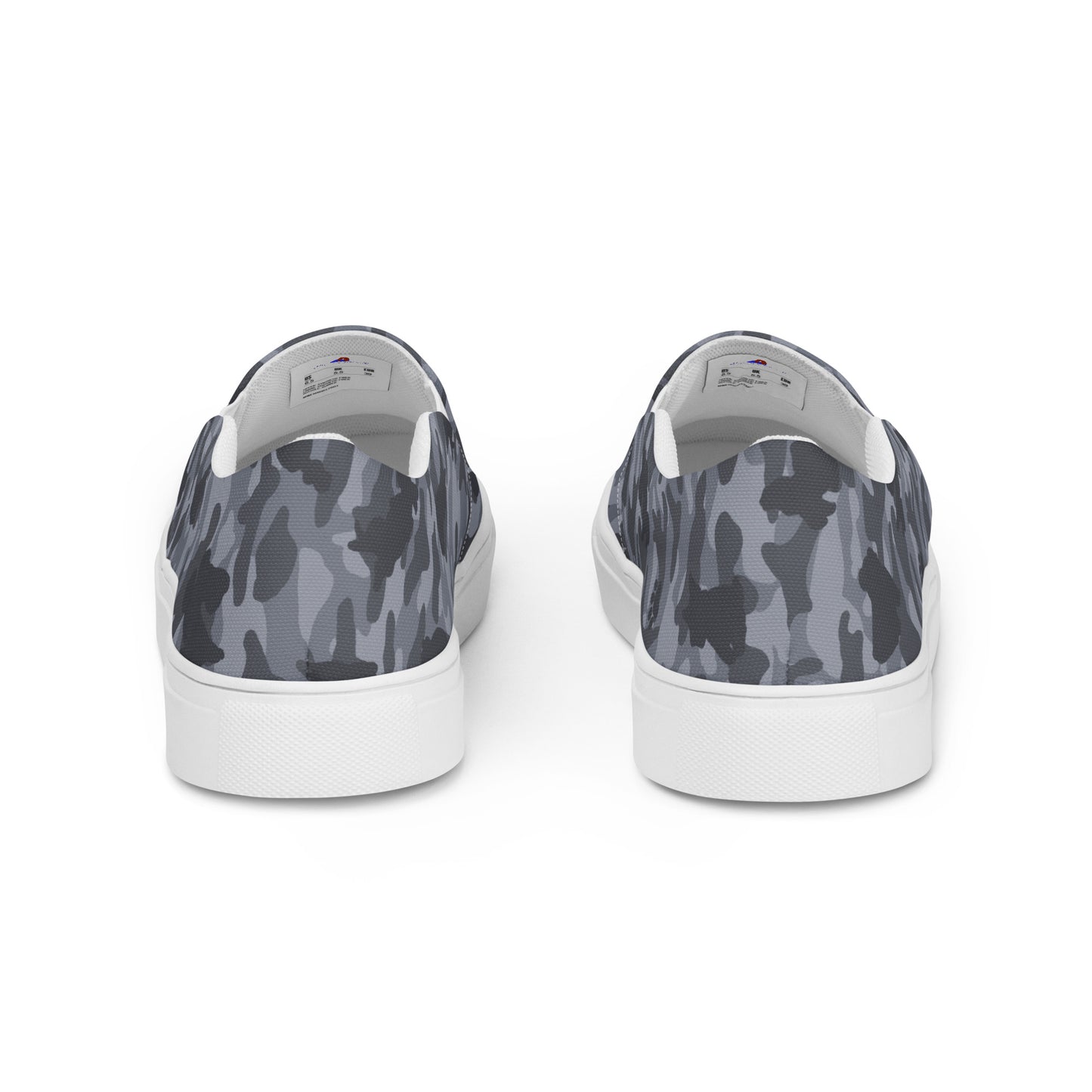 Puppy Camo Men's Canvas Slip On Shoes - Grey