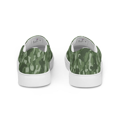 Puppy Camo Men's Canvas Slip On Shoes - Green