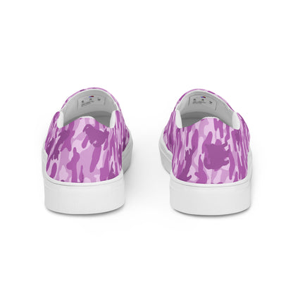 Kitty Camo Men's Canvas Slip On Shoes - Pink