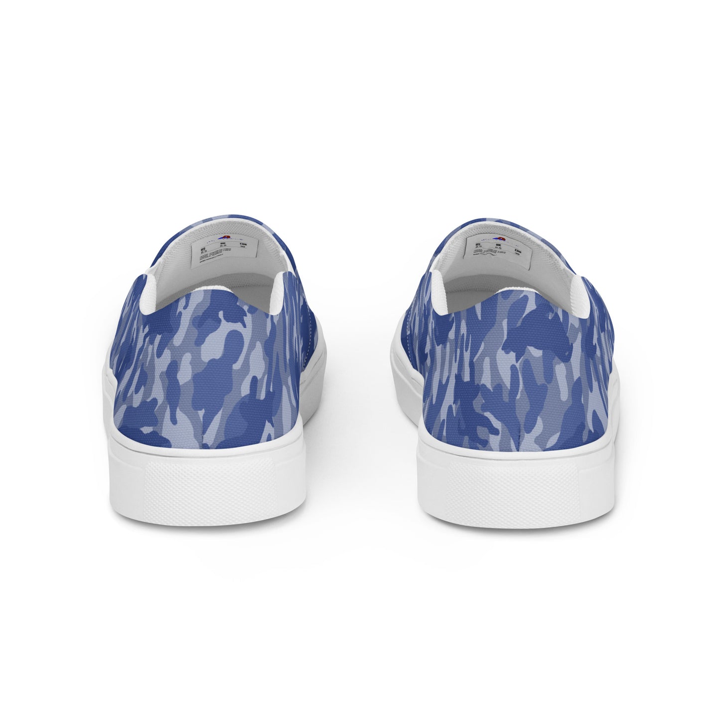 Kitty Camo Men's Canvas Slip On Shoes - Blue