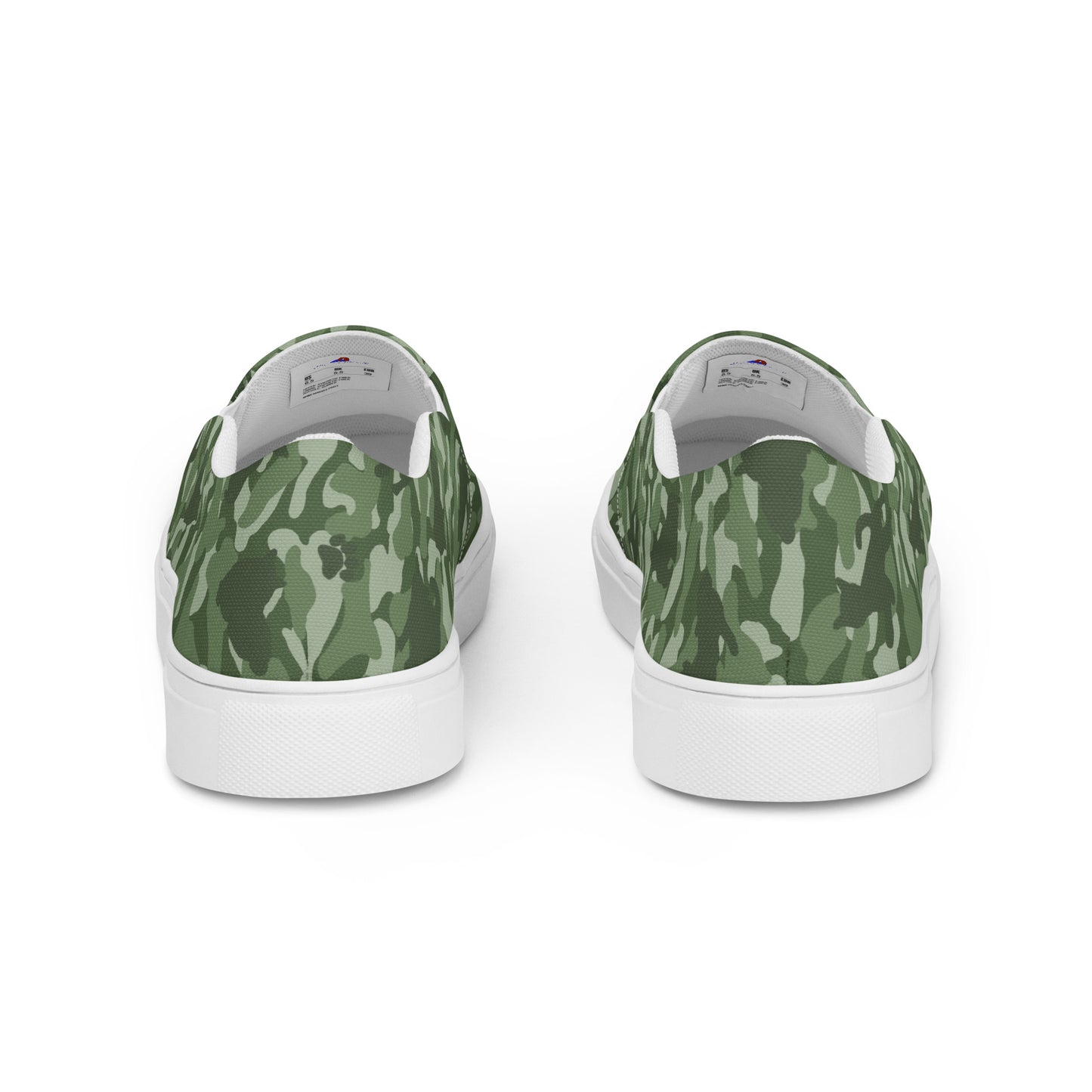 Kitty Camo Men's Canvas Slip On Shoes - Green