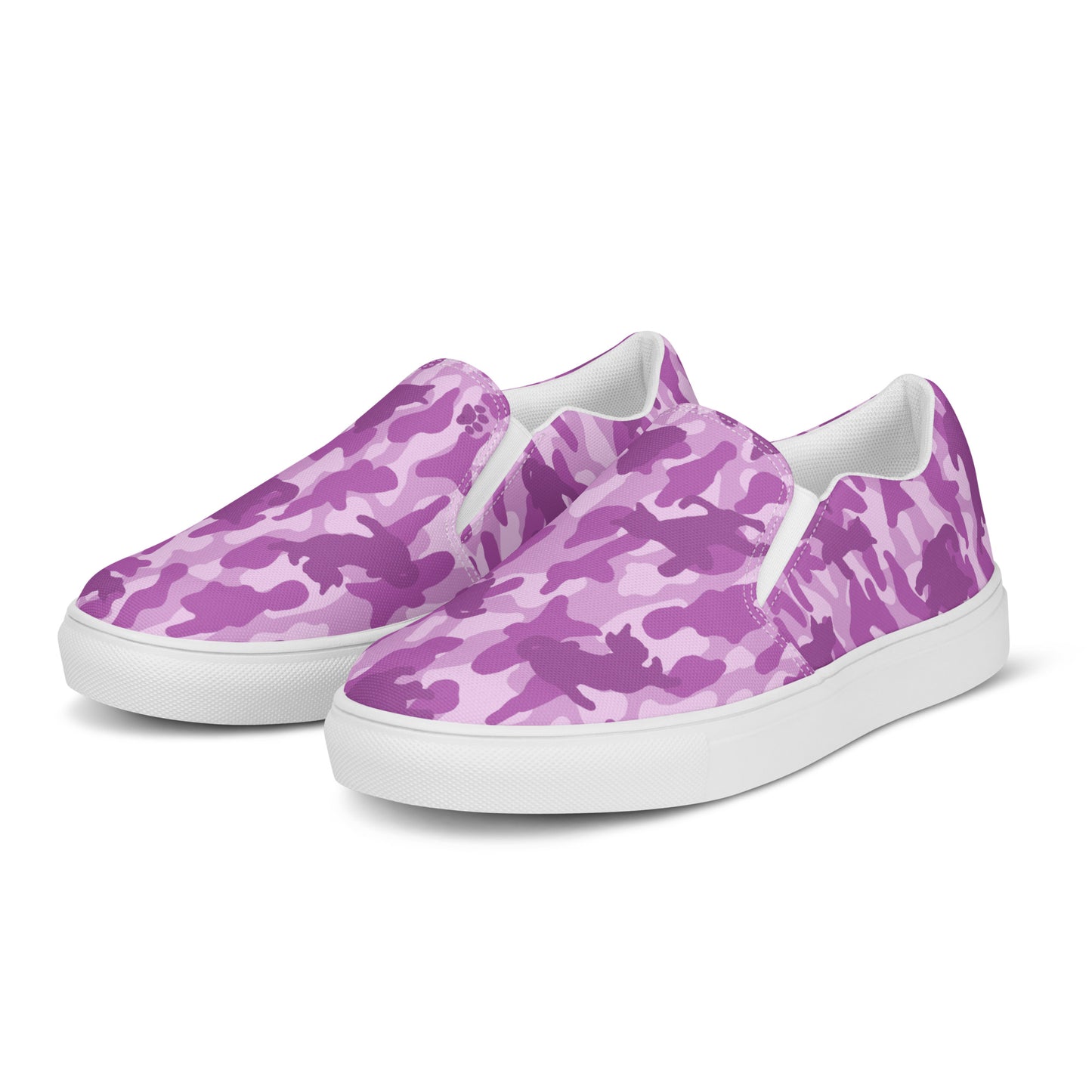 Kitty Camo Men's Canvas Slip On Shoes - Pink