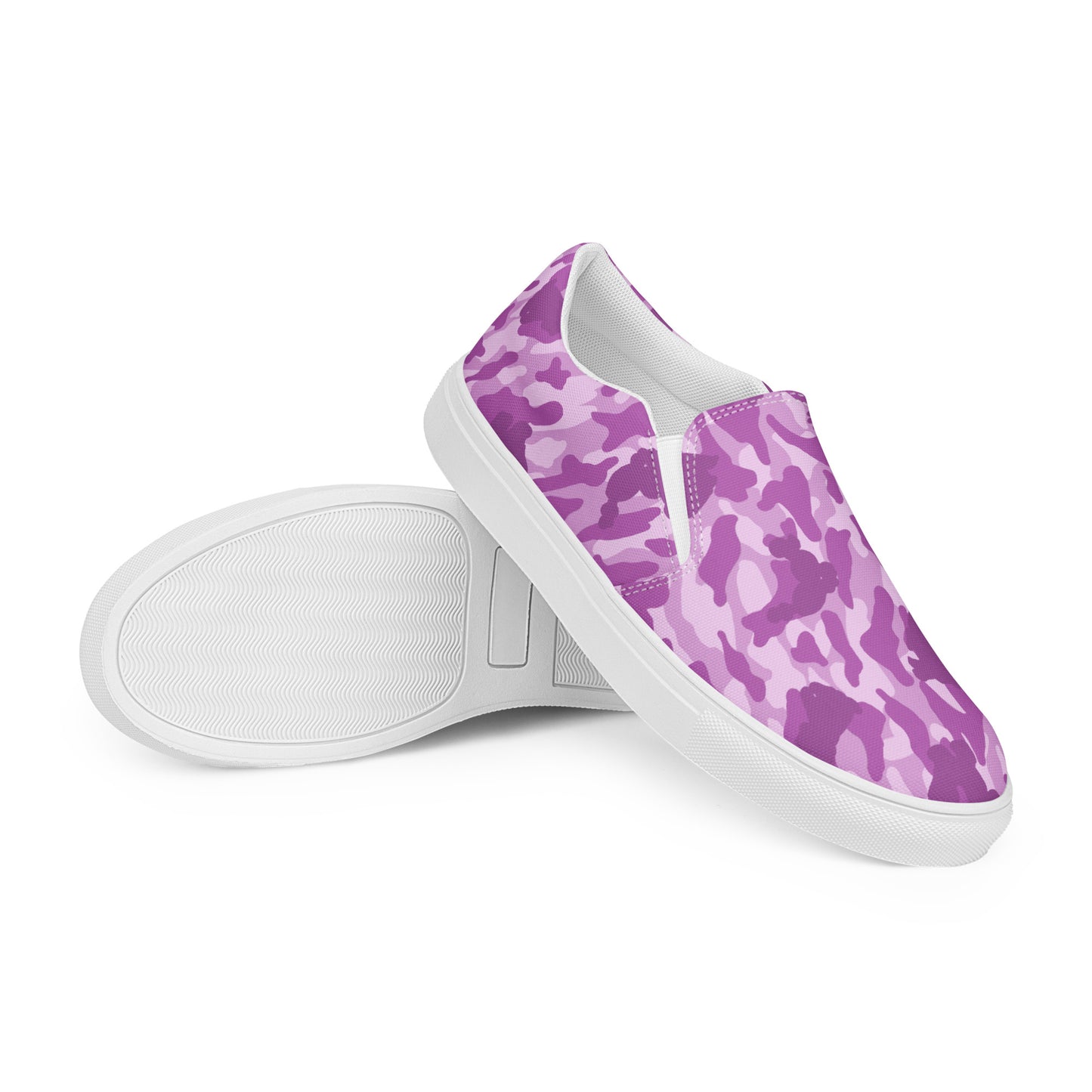 Puppy Camo Men's Canvas Slip On Shoes - Pink