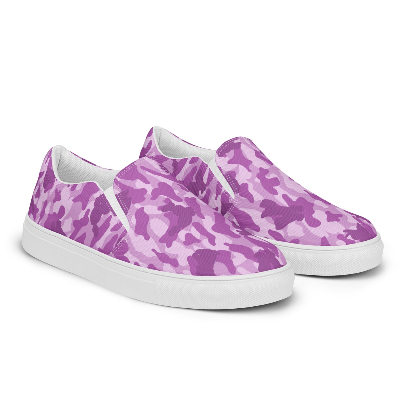 Puppy Camo Men's Canvas Slip On Shoes - Pink