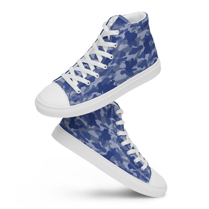 Puppy Camo Women's High Top Sneakers - Blue