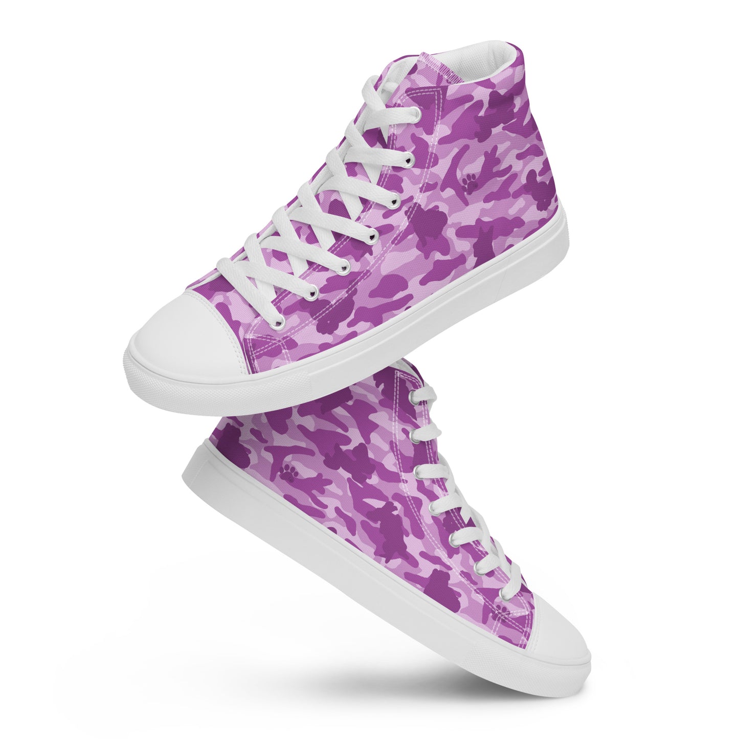 Puppy Camo Women's High Top Sneakers - Pink