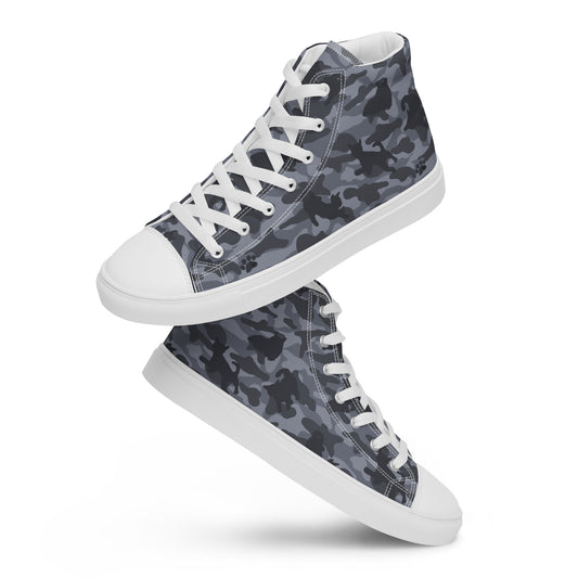 Kitty Camo Women's High Top Sneakers - Grey