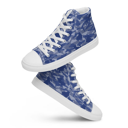 Kitty Camo Women's High Top Sneakers - Blue