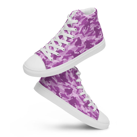 Kitty Camo Women's High Top Sneakers - Pink