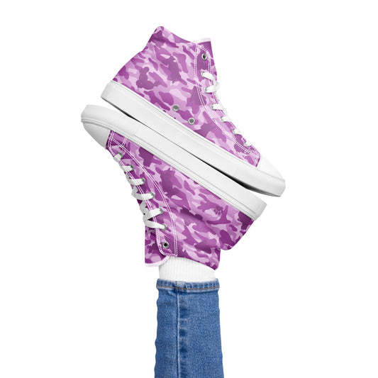 Puppy Camo Women's High Top Sneakers - Pink