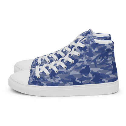 Kitty Camo Women's High Top Sneakers - Blue