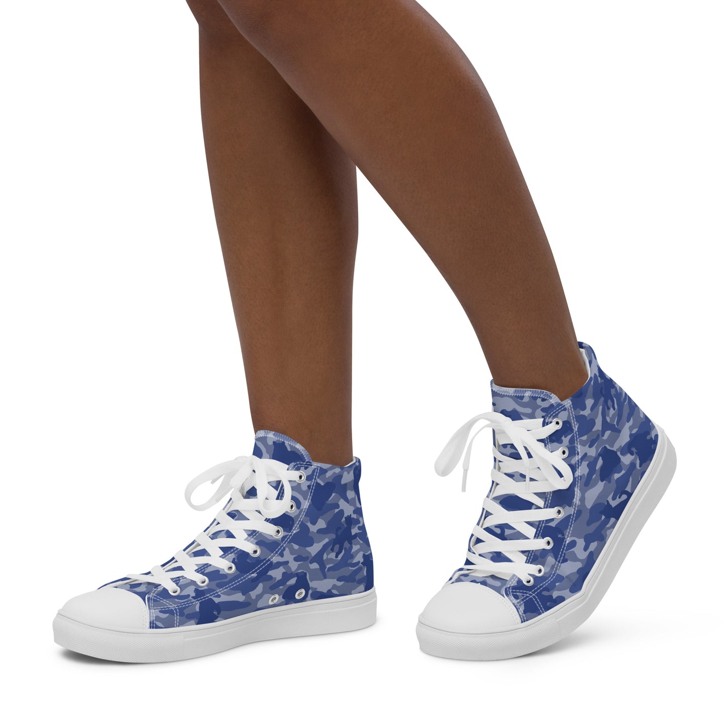 Kitty Camo Women's High Top Sneakers - Blue