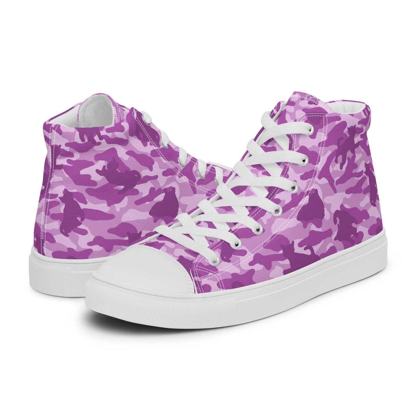 Kitty Camo Women's High Top Sneakers - Pink