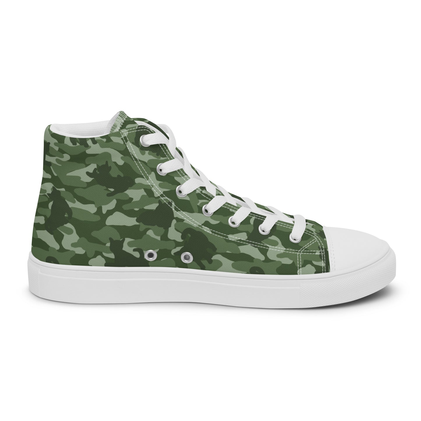 Kitty Camo Women's High Top Sneakers - Green