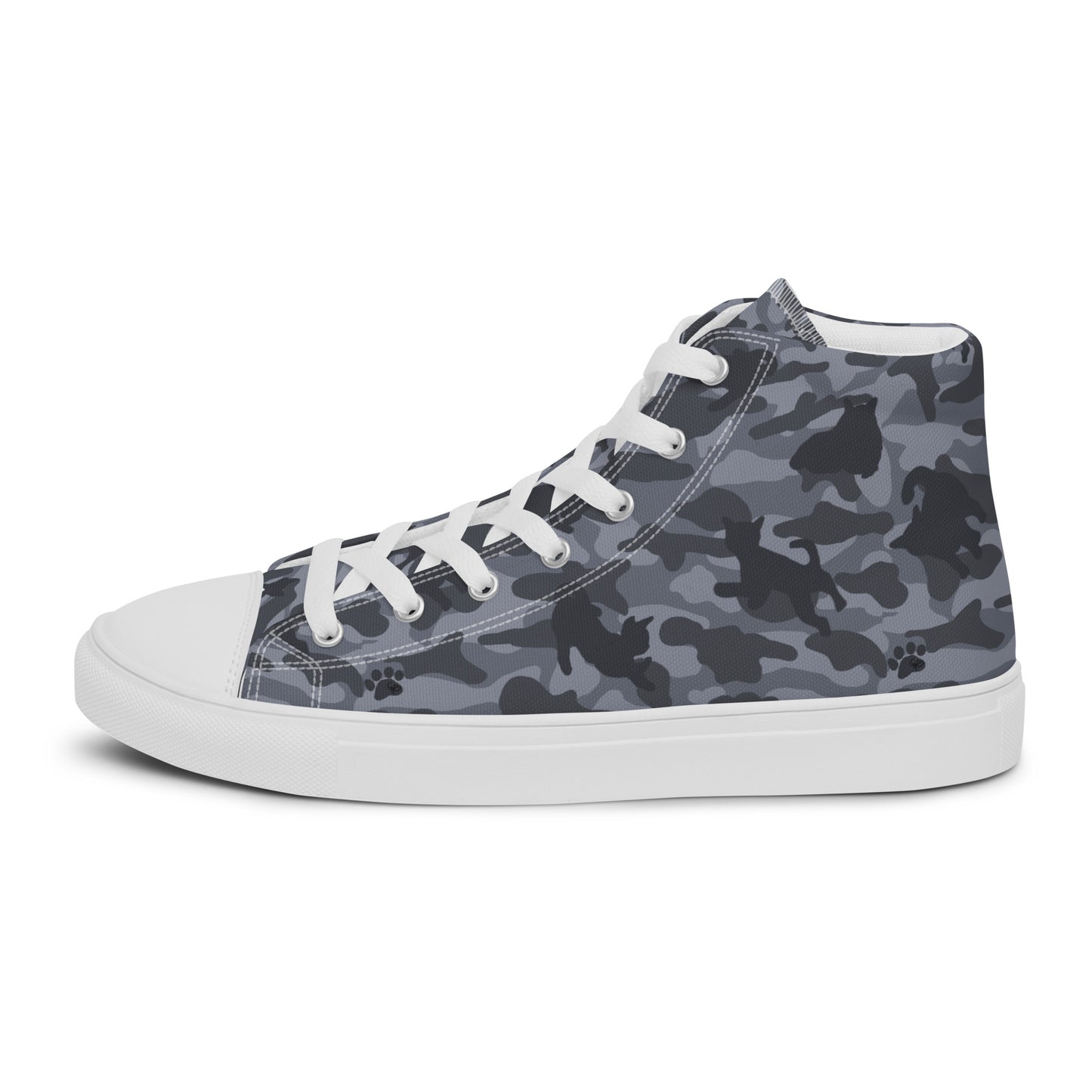 Kitty Camo Women's High Top Sneakers - Grey