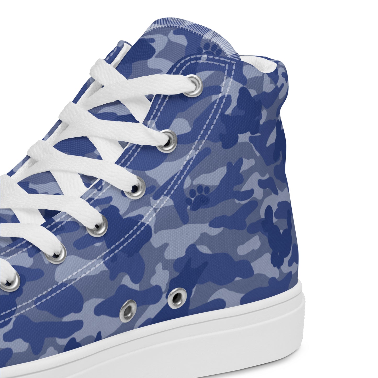 Puppy Camo Women's High Top Sneakers - Blue